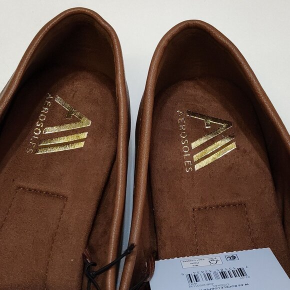 Aerosoles Buckle Loafer Day Drive Moccasin 12W Cognac Flexible Diamond Outsole - Picture 11 of 11